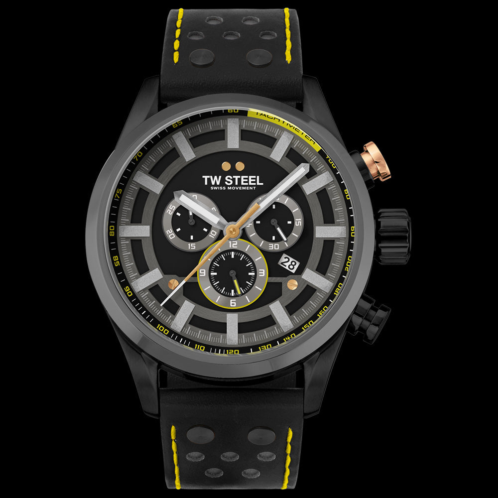 TW STEEL FAST LANE BLACK LIMITED EDITION SWISS VOLANTE WATCH SVS207