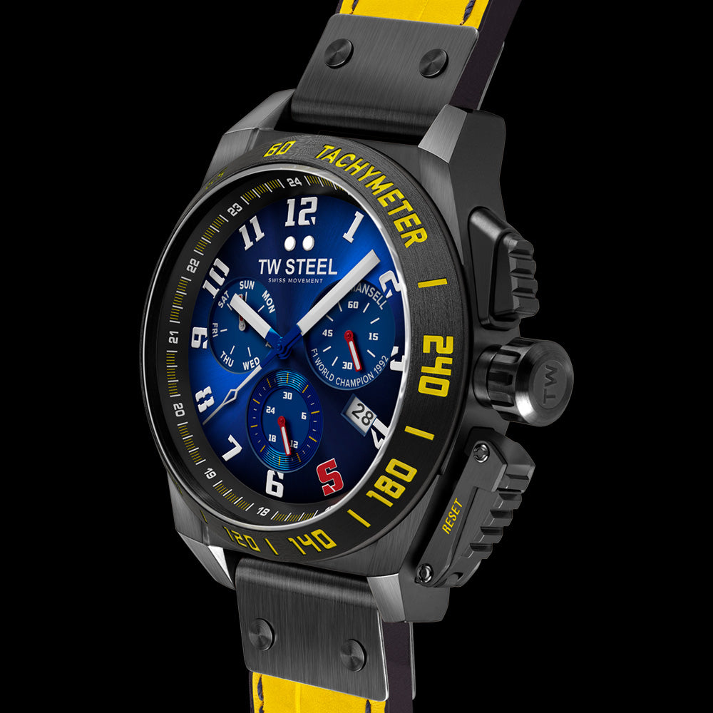 TW STEEL FAST LANE NIGEL MANSELL LIMITED EDITION SWISS CANTEEN WATCH TW1017 - SIDE VIEW