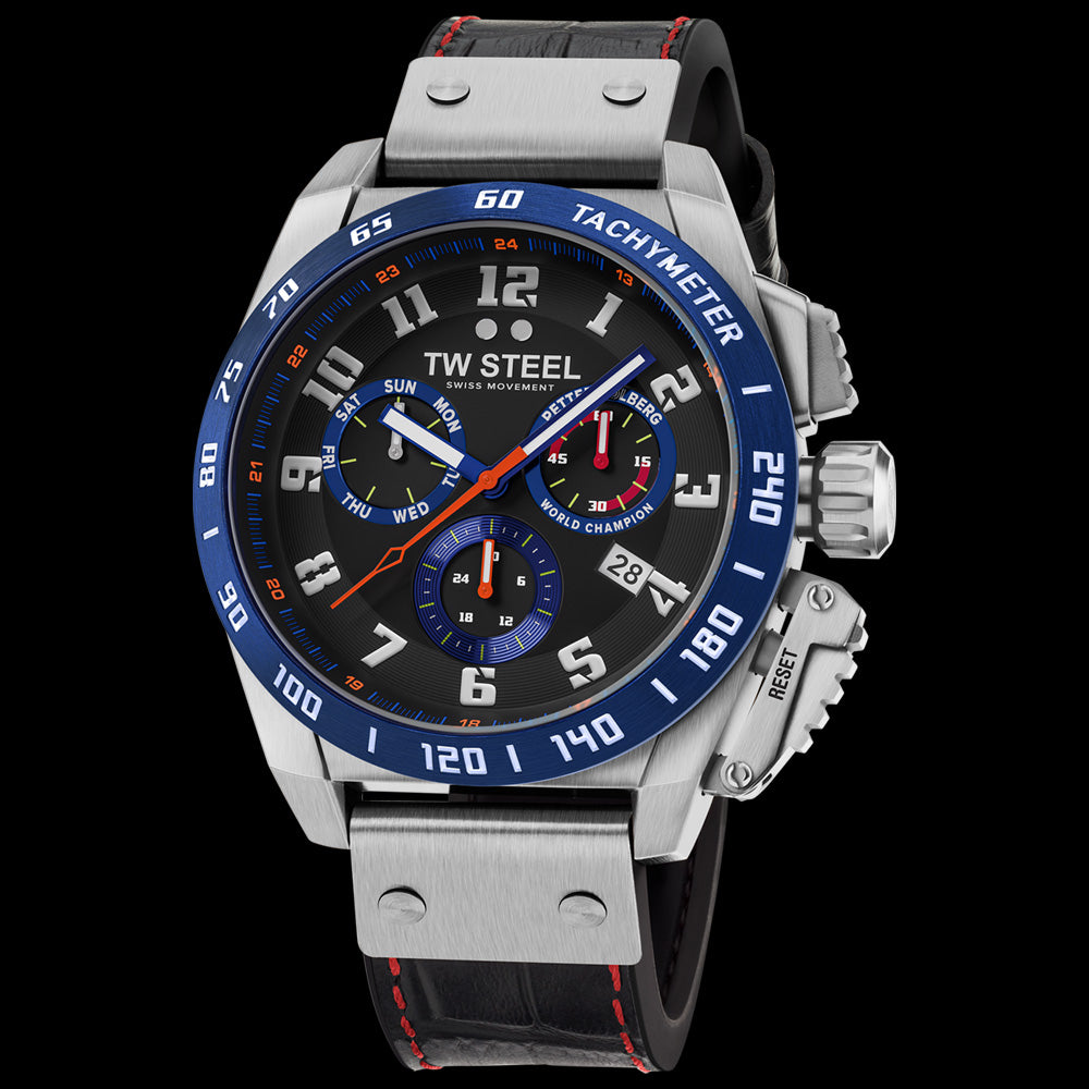 TW STEEL FAST LANE PETER SOLBERG LIMITED EDITION SWISS CANTEEN WATCH TW1019 - TILT VIEW