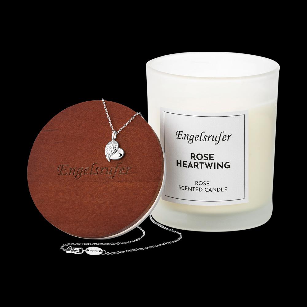 ENGELSRUFER ROSE HEARTWING SCENTED CANDLE NECKLACE GIFT SET