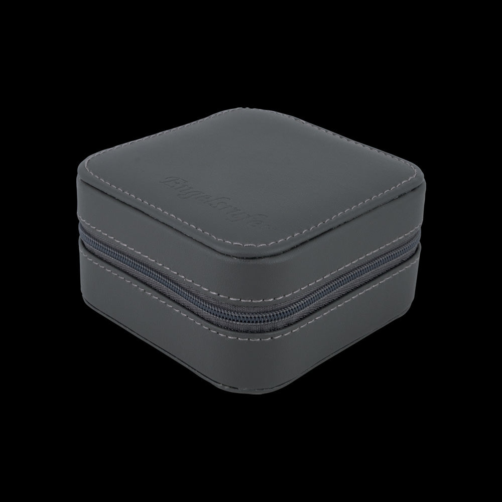 ENGELSRUFER FAUX LEATHER GREY JEWELLERY CASE - CLOSED VIEW