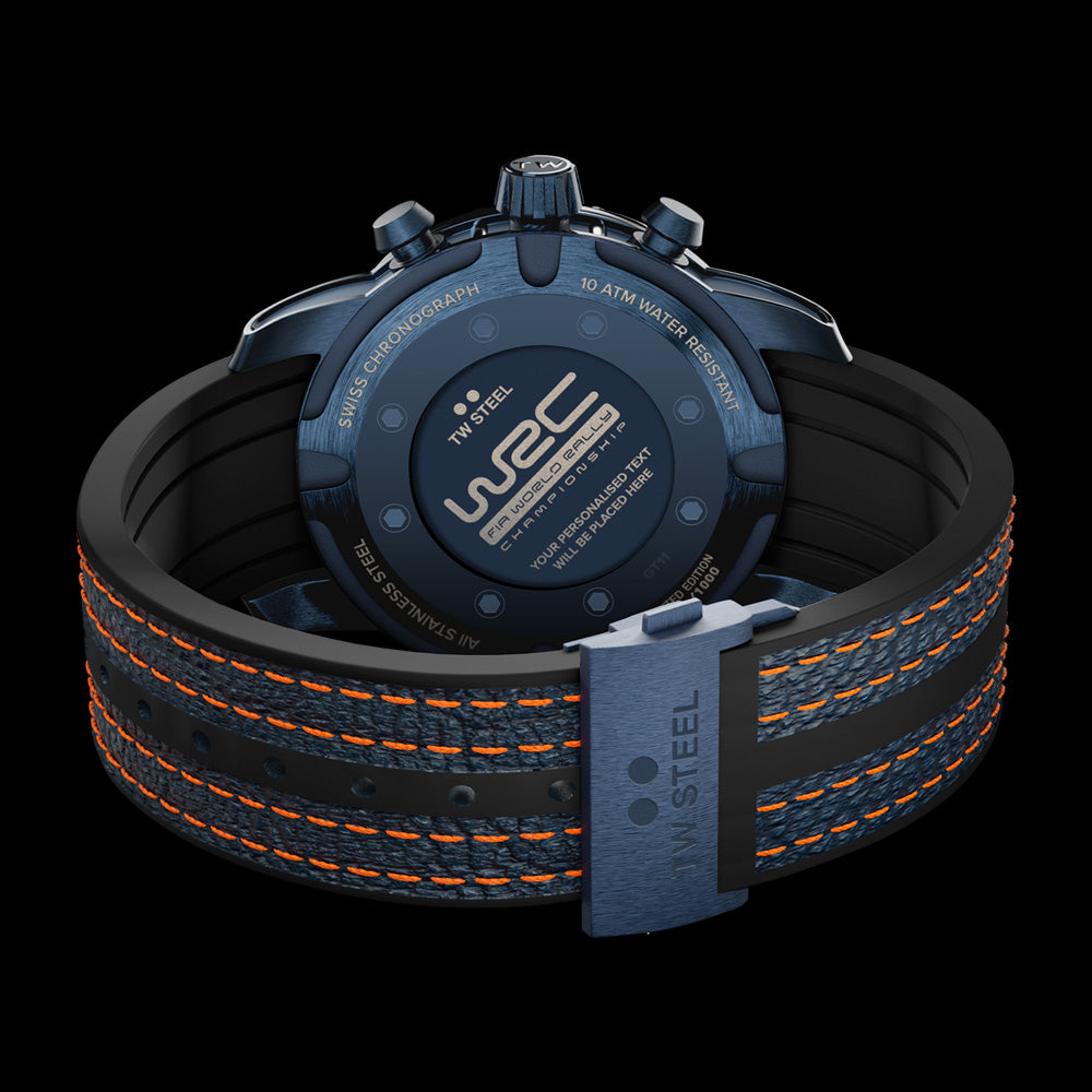 TW STEEL WORLD RALLY CHAMPIONSHIP SWISS CHRONOGRAPH LIMITED EDITION WATCH GT11 - BACK VIEW