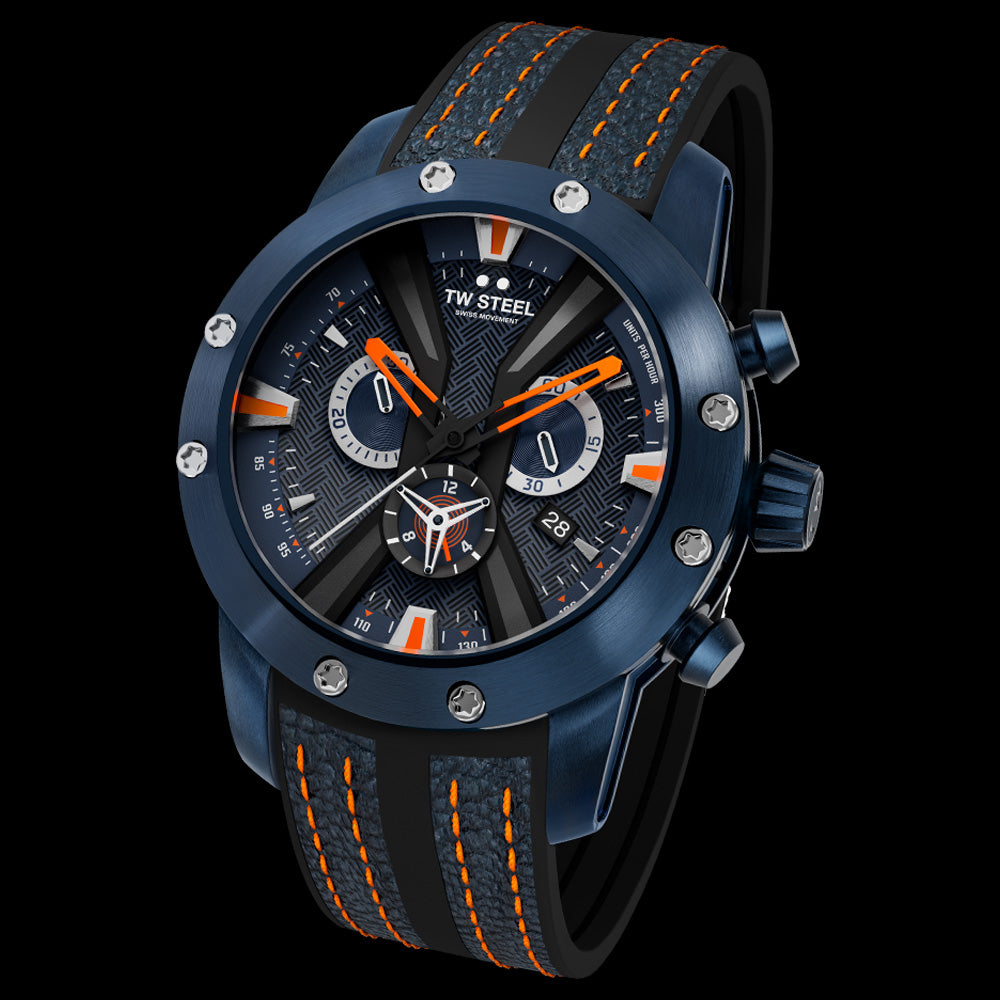 TW STEEL WORLD RALLY CHAMPIONSHIP SWISS CHRONOGRAPH LIMITED EDITION WATCH GT11 - TILT VIEW
