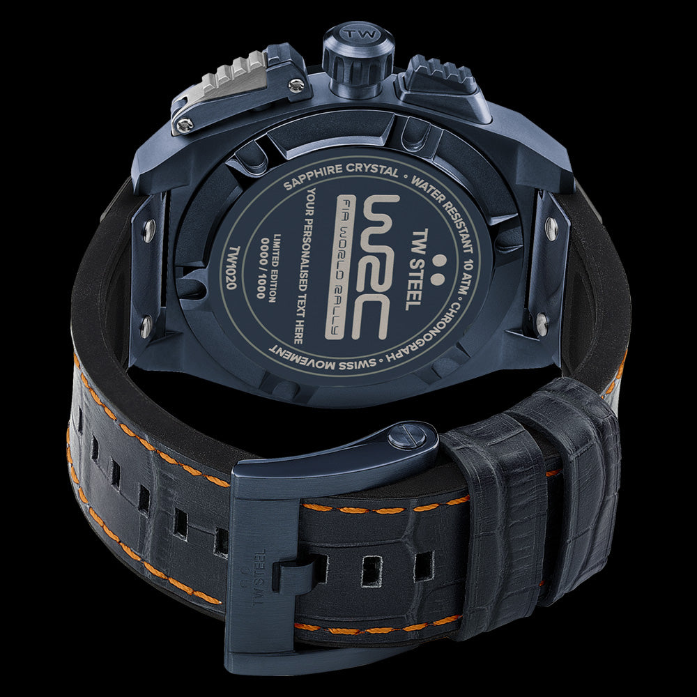 TW STEEL WORLD RALLY CHAMPIONSHIP SWISS CANTEEN CHRONOGRAPH LIMITED EDITION WATCH TW1020 - BACK VIEW