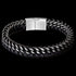 MAXIMAN INDIANA BLACK LEATHER CHAIN BRACELET - TOP VIEW