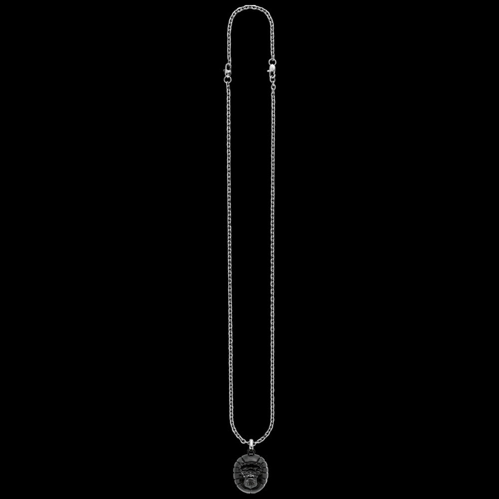 SAVE BRAVE MEN'S TITUS GORILLA BLACK STEEL NECKLACE - FULL VIEW