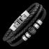 SAVE BRAVE MEN'S TITUS BLACK GORILLA LEATHER BRACELET - TILT VIEW