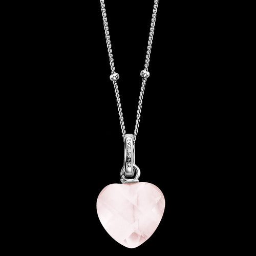 ENGELSRUFER SILVER ROSE QUARTZ HEART NECKLACE