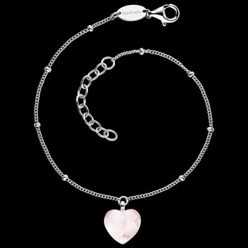 ENGELSRUFER SILVER ROSE QUARTZ HEART BRACELET