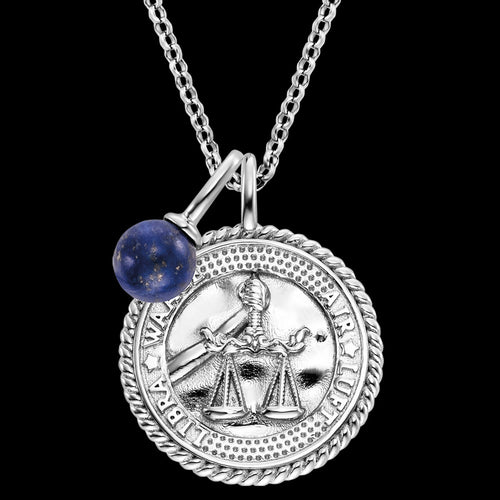 ENGELSRUFER SILVER LIBRA LAPIS LAZULI ZODIAC NECKLACE