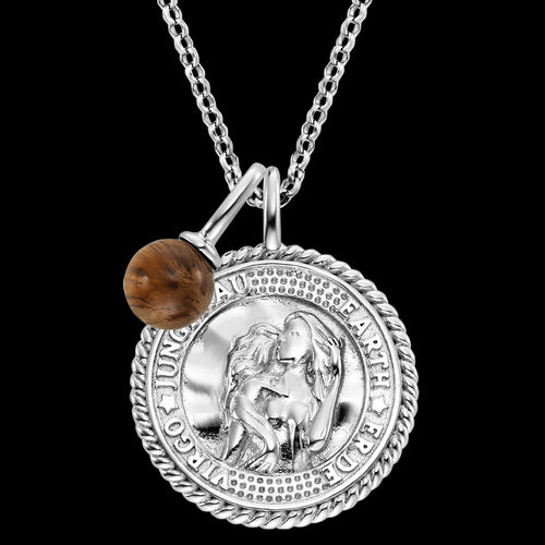 ENGELSRUFER SILVER VIRGO TIGER EYE ZODIAC NECKLACE