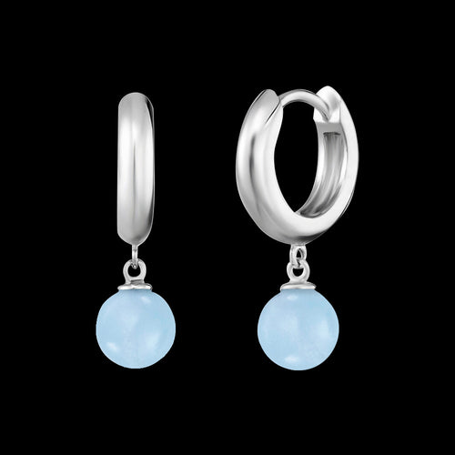 ENGELSRUFER SILVER BLUE AGATE HOOP EARRINGS