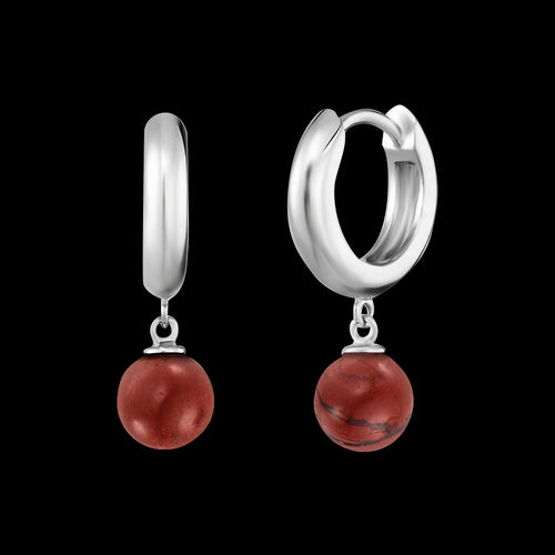 ENGELSRUFER SILVER RED JASPER HOOP EARRINGS