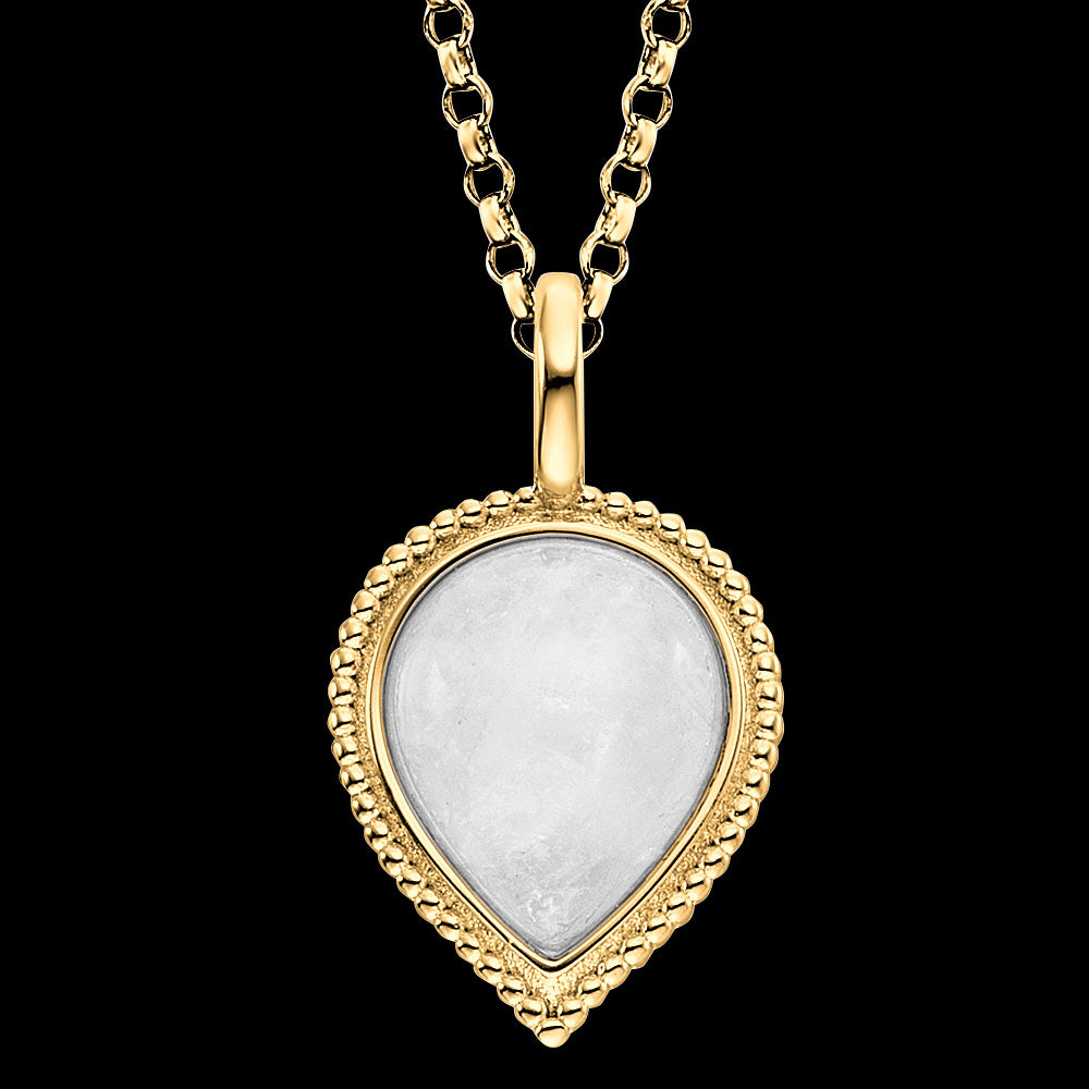 ENGELSRUFER GOLD MOONSTONE TEARDROP NECKLACE - CLOSE-UP