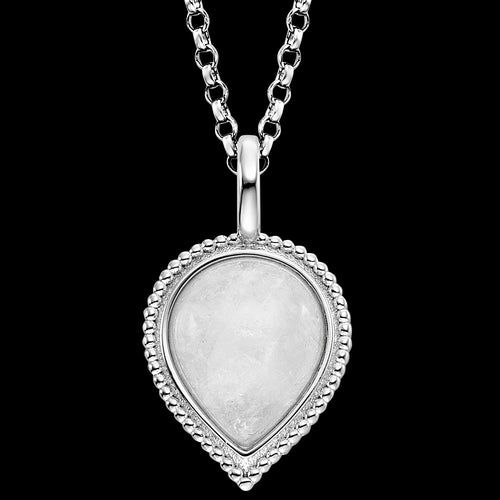 ENGELSRUFER SILVER MOONSTONE TEARDROP NECKLACE - CLOSE-UP