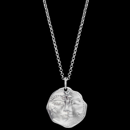 ENGELSRUFER SILVER SUN MOON & STARS COIN NECKLACE