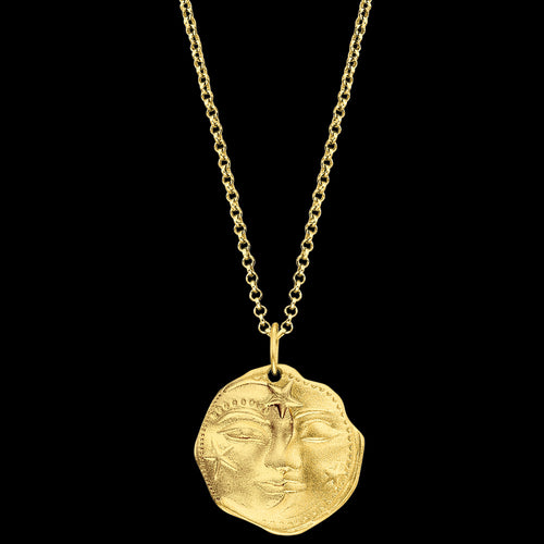 ENGELSRUFER GOLD SUN MOON & STARS COIN NECKLACE