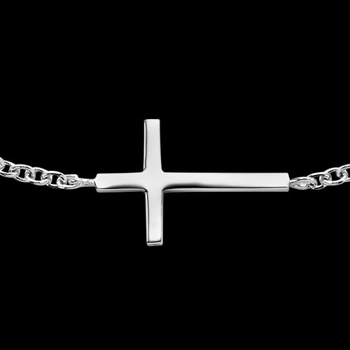 ENGELSRUFER SILVER LITTLE CROSS BRACELET - CLOSE-UP