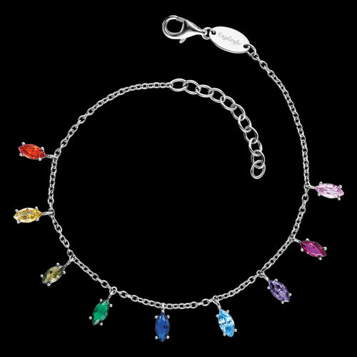 ENGELSRUFER SILVER RAINBOW MARQUISE CZ BRACELET