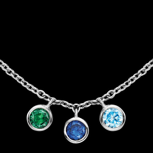 ENGELSRUFER SILVER LITTLE MOON RAINBOW CZ NECKLACE - CLOSE-UP