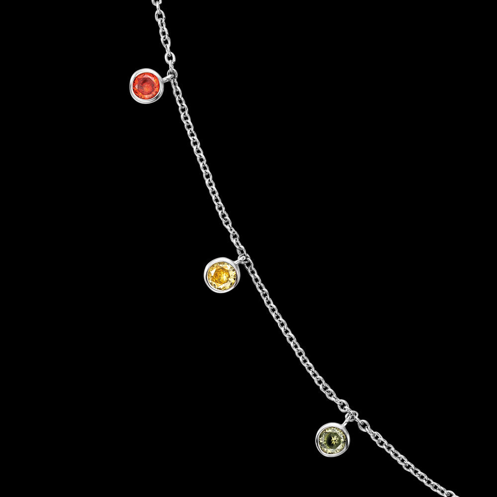 ENGELSRUFER SILVER LITTLE MOON RAINBOW CZ NECKLACE - CLOSE-UP 2