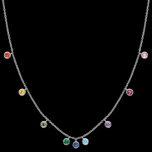 ENGELSRUFER SILVER LITTLE MOON RAINBOW CZ NECKLACE