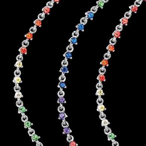 ENGELSRUFER SILVER LITTLE MOON RAINBOW CZ BRACELET - CLOSE-UP