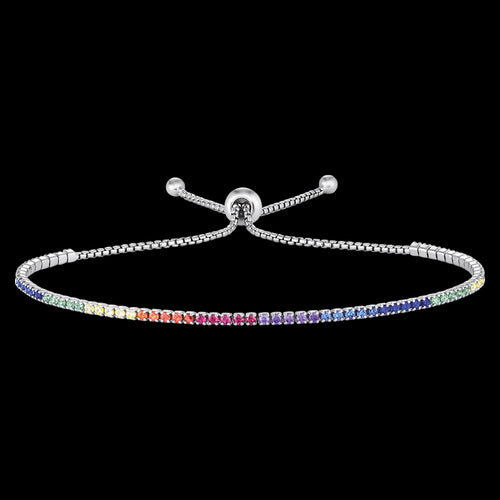 ENGELSRUFER SILVER LITTLE STELLA RAINBOW CZ BRACELET - FRONT VIEW