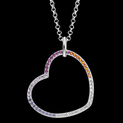 ENGELSRUFER SILVER HEART WARM RAINBOW CZ NECKLACE