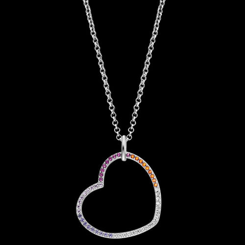 ENGELSRUFER SILVER HEART WARM RAINBOW CZ NECKLACE