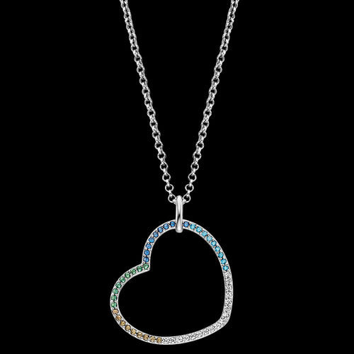 ENGELSRUFER SILVER HEART COOL RAINBOW CZ NECKLACE