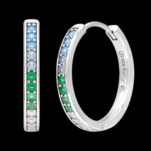 ENGELSRUFER SILVER COOL RAINBOW 21MM CZ HOOP EARRINGS