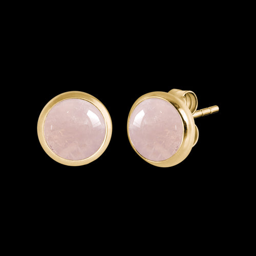 ENGELSRUFER GOLD ROSE QUARTZ 10MM STUD EARRINGS