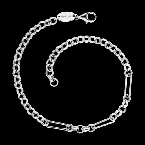 ENGELSRUFER SILVER MIXED CHAIN CHARM BRACELET