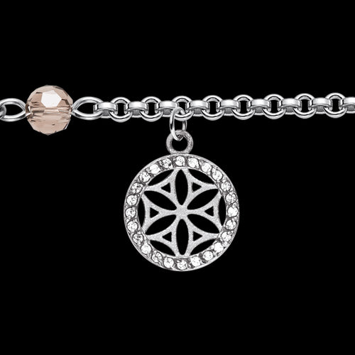 ENGELSRUFER STEEL BOHO FLOWER OF LIFE BRACELET - CHARM CLOSE-UP