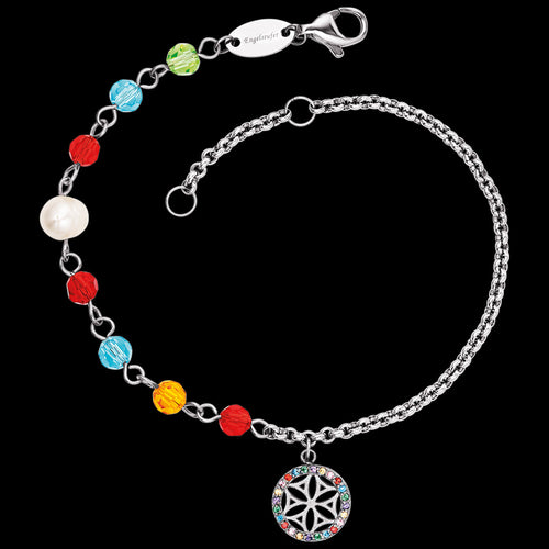 ENGELSRUFER STEEL BOHO FLOWER OF LIFE RAINBOW BRACELET