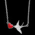 HERZENGEL SILVER RED HEART SWALLOW CHILDREN'S NECKLACE