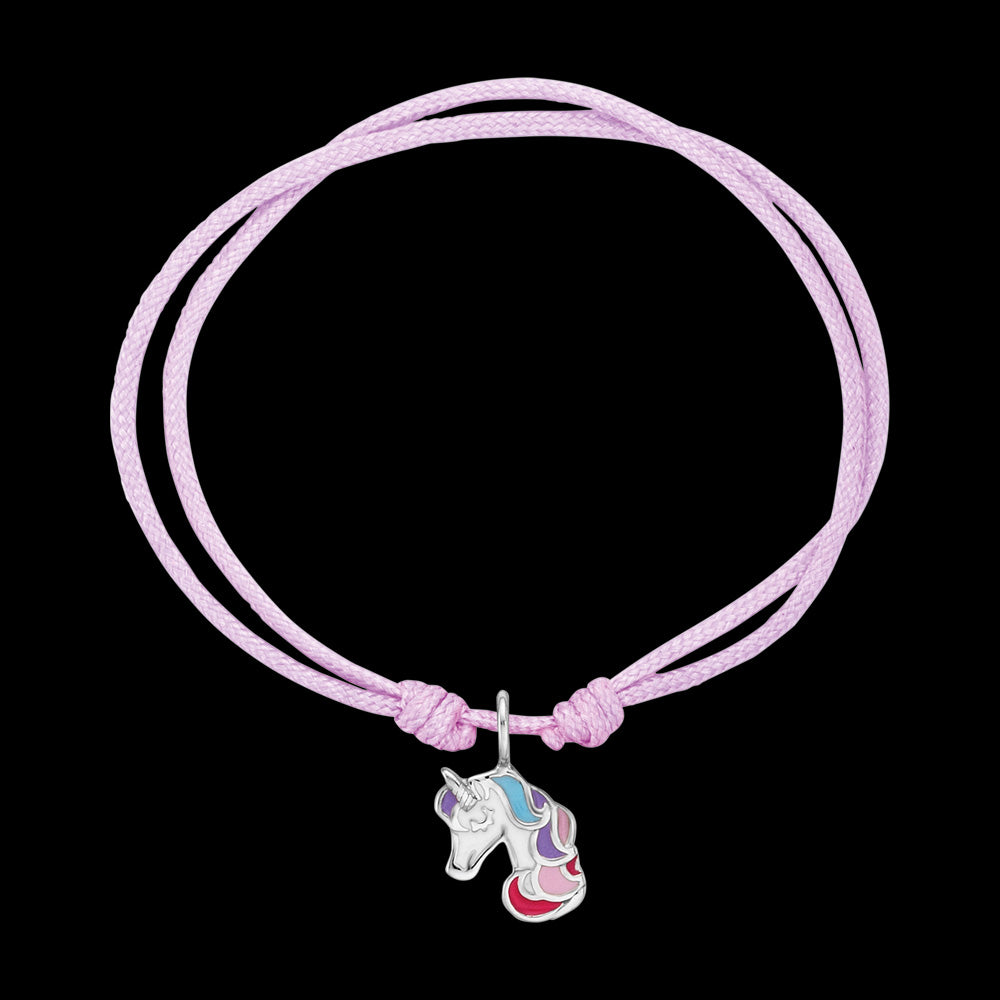 HERZENGEL SILVER UNICORN ADJUSTABLE CORD CHILDREN'S BRACELET