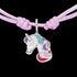 HERZENGEL SILVER UNICORN ADJUSTABLE CORD CHILDREN'S BRACELET - CHARM CLOSE-UP