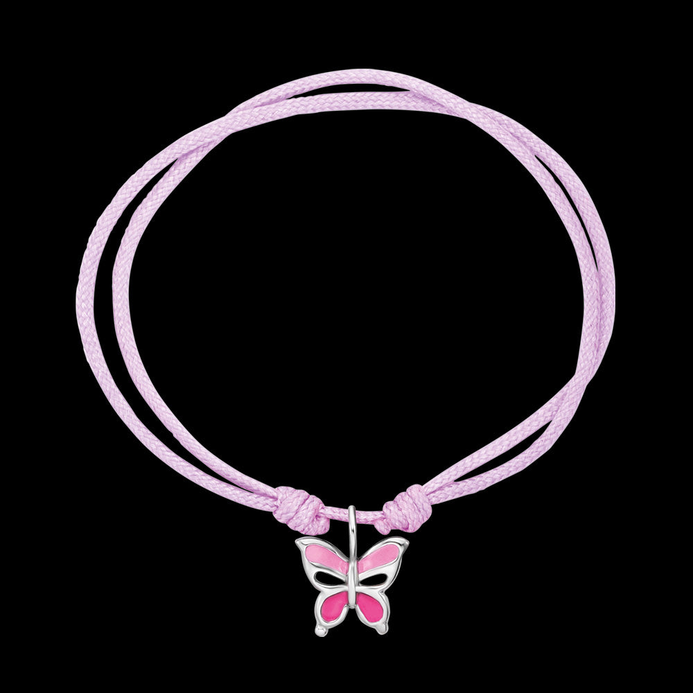 HERZENGEL SILVER BUTTERFLY ADJUSTABLE CORD CHILDREN'S BRACELET