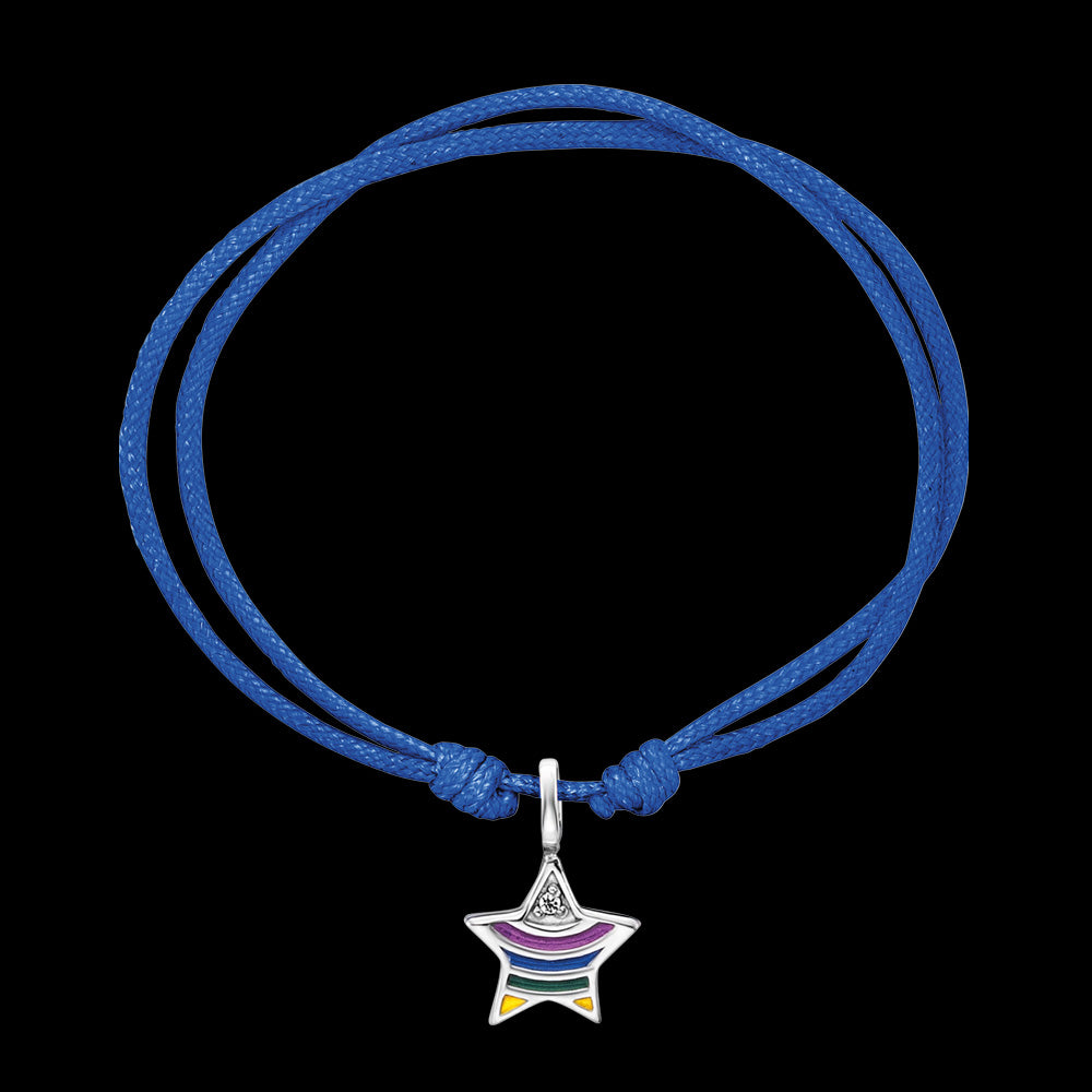 HERZENGEL SILVER RAINBOW STAR ADJUSTABLE CORD CHILDREN'S BRACELET