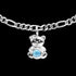 HERZENGEL SILVER TEDDY BLUE AGATE CHILDREN'S BRACELET - CHARM CLOSE-UP