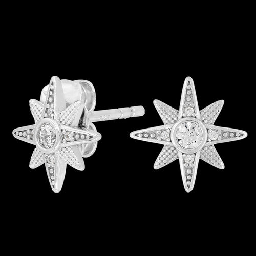 ENGELSRUFER SILVER NEW STAR CZ STUD EARRINGS