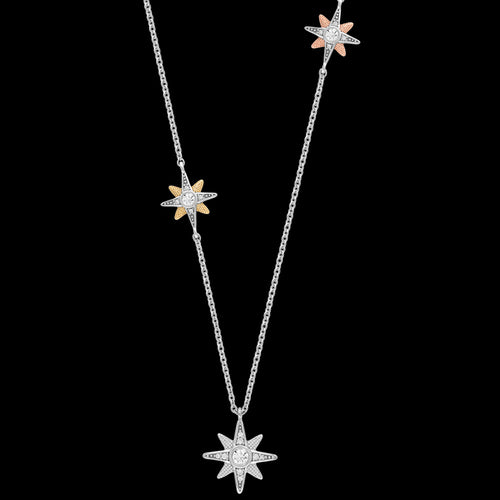 ENGELSRUFER SILVER TRI-COLOUR NEW STAR NECKLACE