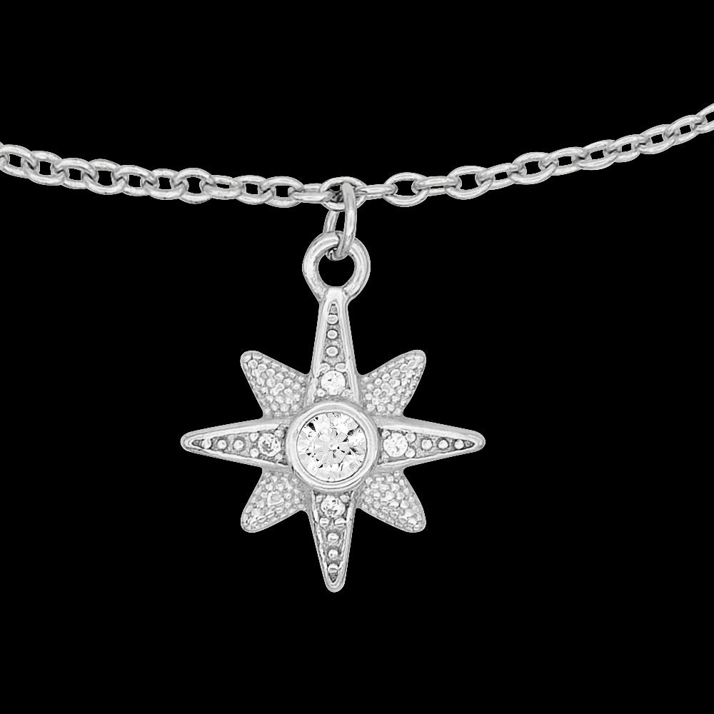 ENGELSRUFER SILVER TRI-COLOUR NEW STAR BRACELET - SILVER STAR CLOSE-UP