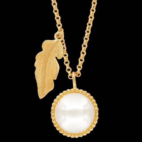 ENGELSRUFER GOLD GLORY FEATHER PEARL NECKLACE