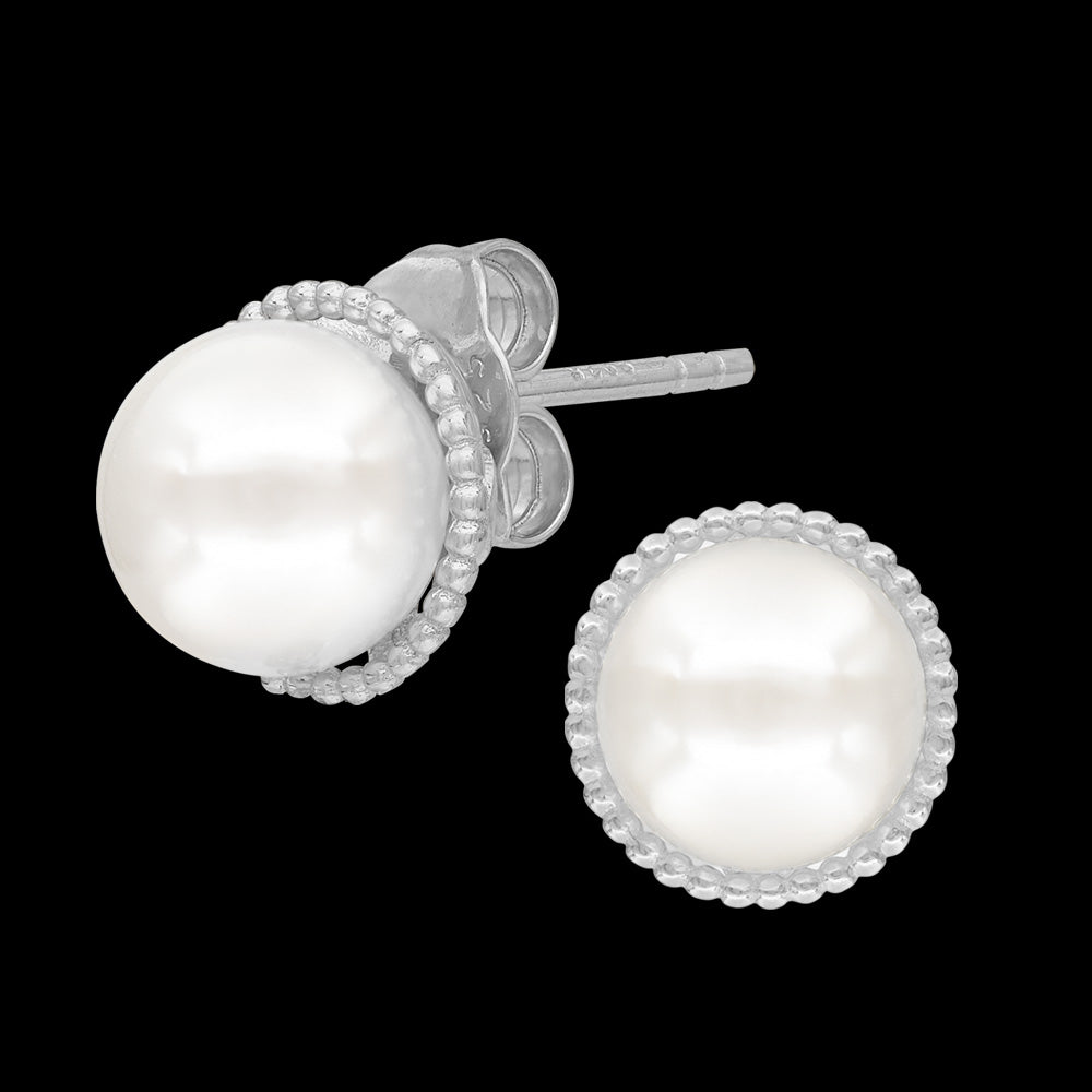 ENGELSRUFER SILVER GLORY PEARL STUD EARRINGS