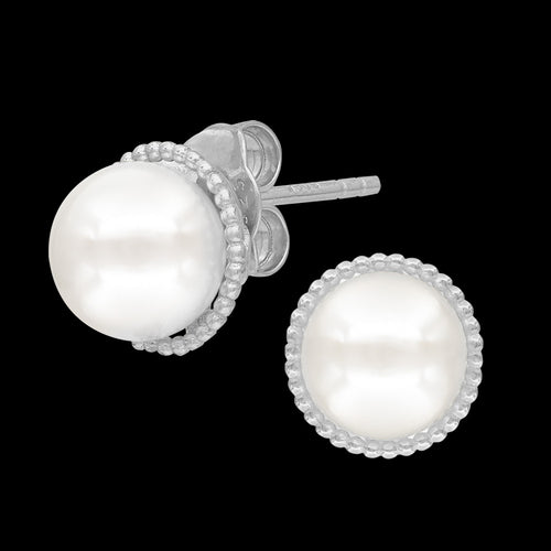 ENGELSRUFER SILVER GLORY PEARL STUD EARRINGS
