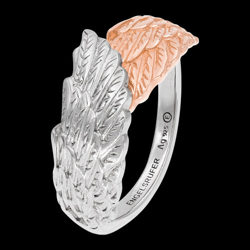 ENGELSRUFER SILVER ROSE GOLD WINGS RING