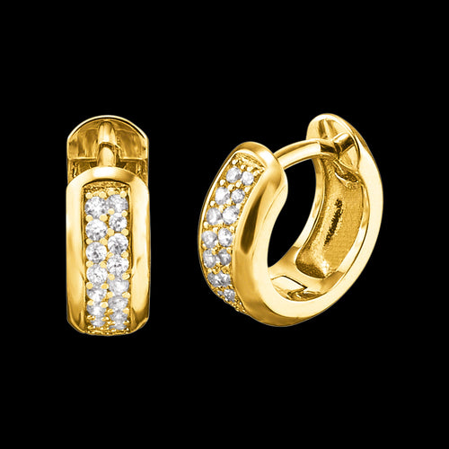 ENGELSRUFER GOLD ANNA 13MM HUGGIE CZ EARRINGS